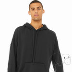 Load image into Gallery viewer, guy-cute-handsome-young-millennial-man-boy-sweatshirt-black-dark-grey-hoodie-face-mask-Plats-Hoodie-facemask-all-in-one-convertible-plats-hoodie-platinum-platypus-new-product
