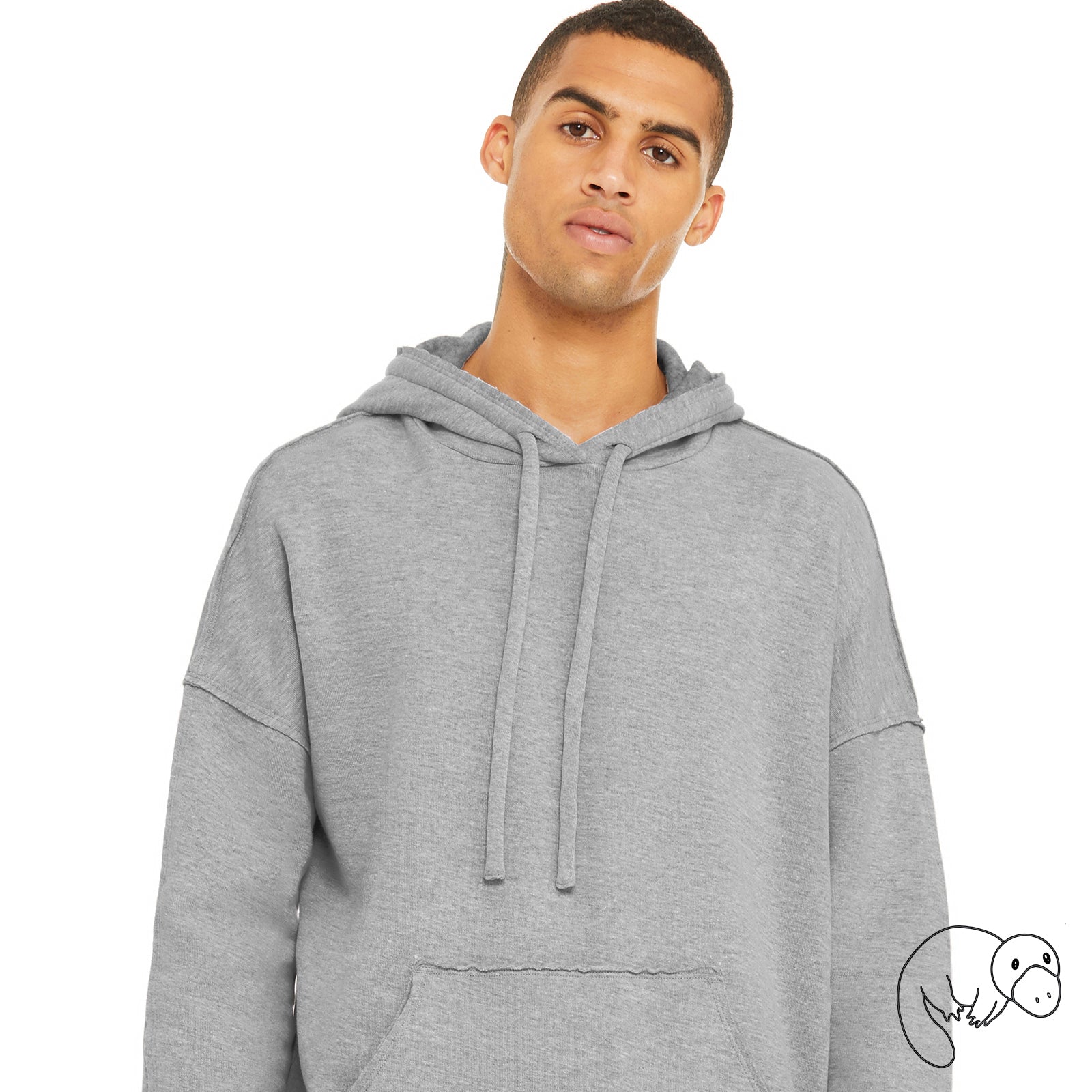 guy-cute-sweatshirt-grey-hoodie-face-mask-Plats-Hoodie-facemask-all-in-one-convertible-plats-hoodie-platinum-platypus-new-product