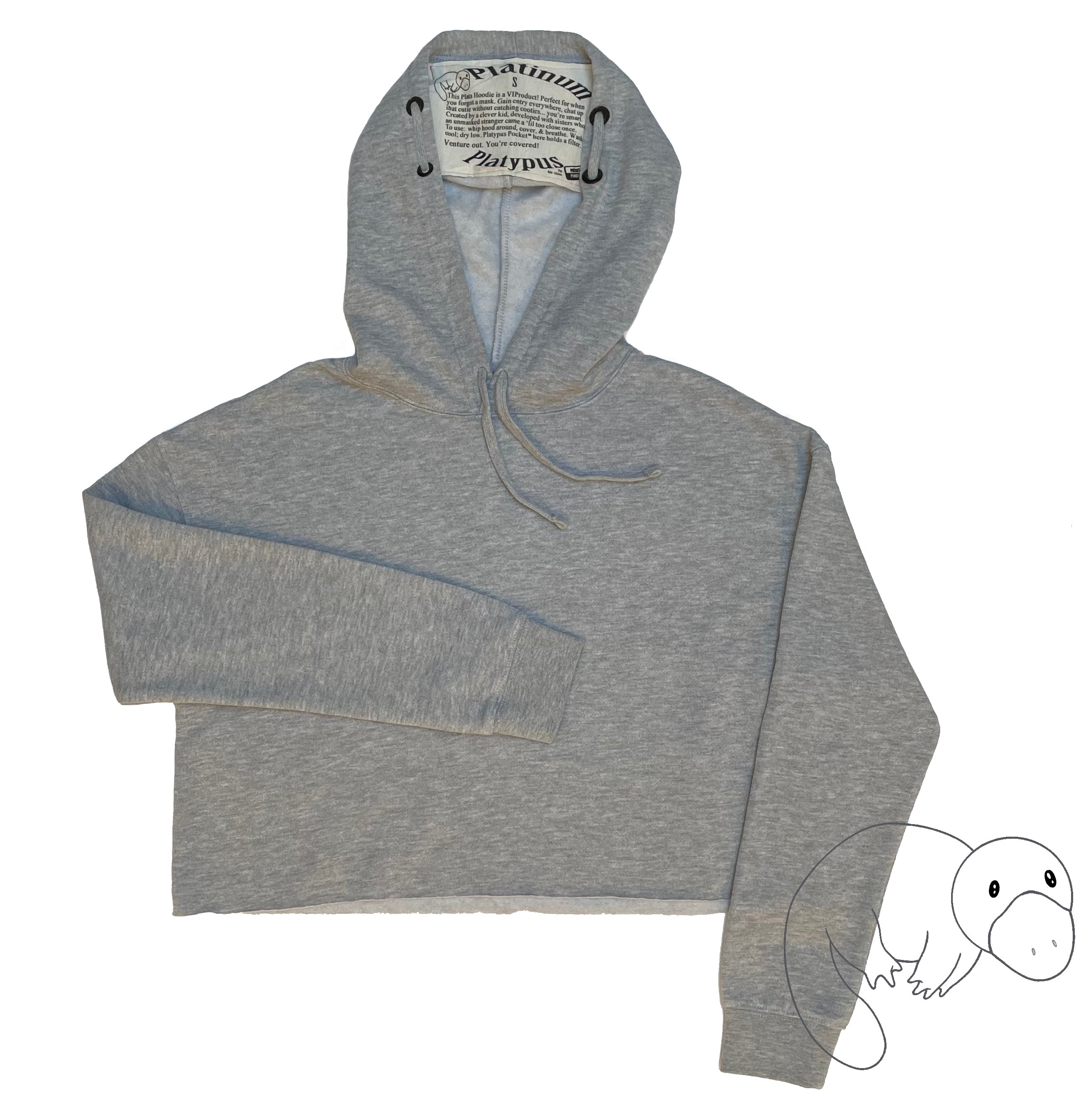 grey-hooded-sweatshirt-blank-crop-light-soft-hoodie-face-mask-facemaskhoodie-Plats-Hoodie-facemask-all-in-one-2-earlooops-convertible-hoodiefacemask-platinum-platypus-new-product