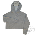 Load image into Gallery viewer, grey-hooded-sweatshirt-blank-crop-light-soft-hoodie-face-mask-facemaskhoodie-Plats-Hoodie-facemask-all-in-one-2-earlooops-convertible-hoodiefacemask-platinum-platypus-new-product
