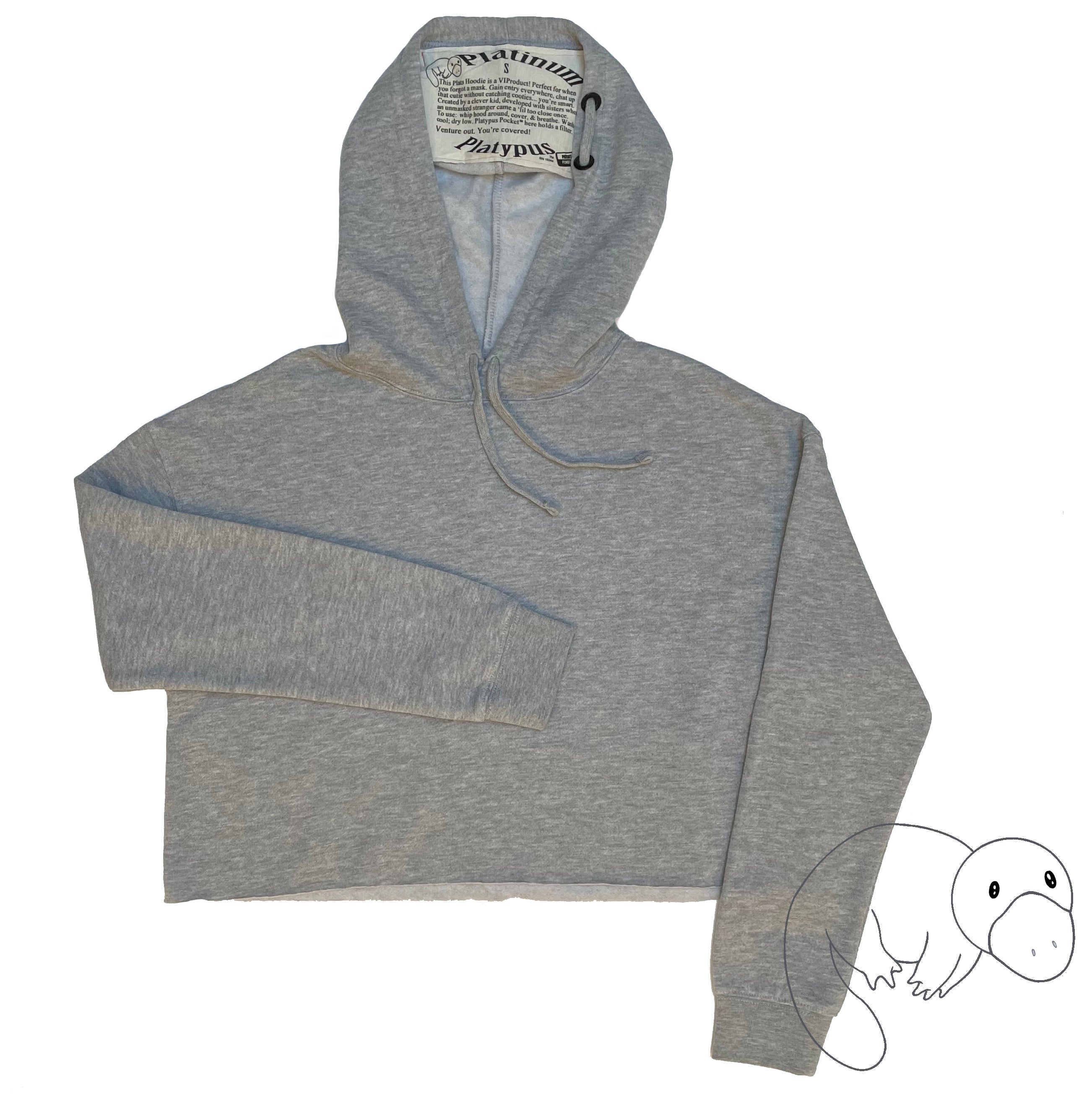 CROP Plats Hoodie™ | One Ear Loop – Platinum Platypus Brand