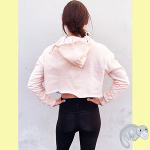 back-side-beautiful-pretty-cute-millennial-girl-hooded-sweatshirt-pink-crop-light-blush-braid-brunette-soft-hoodie-face-mask-facemaskhoodie-Plats-Hoodie-facemask-all-in-one-convertible-hoodiefacemask-platinum-platypus-new-product